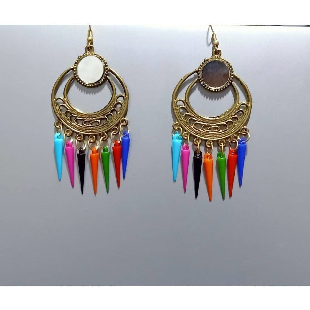 MS Fashion India Stylish Traditional Chandbali Multi Color Alloy Earrings | Grocsy