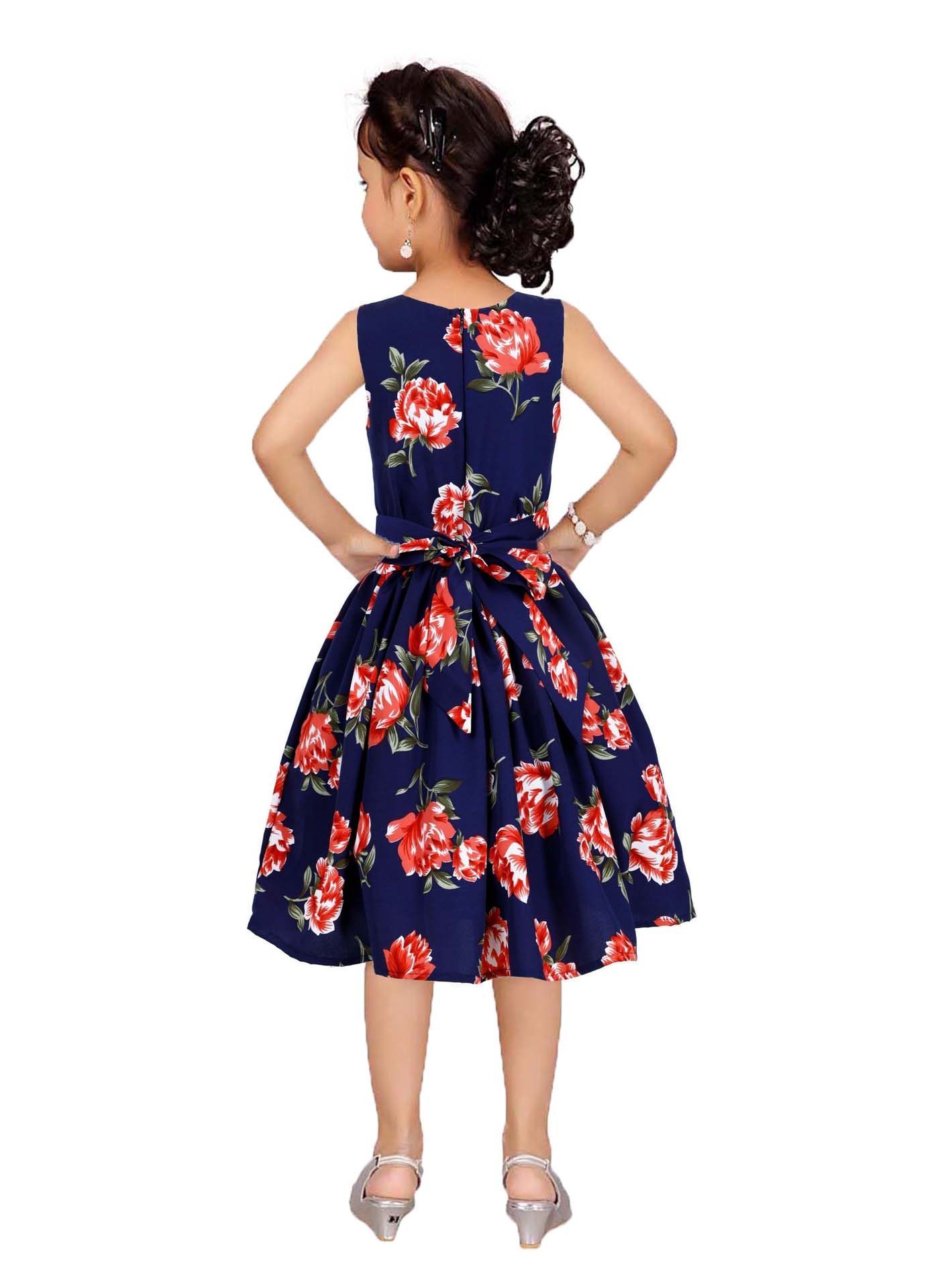Asmaani Kids Party Wear Stylish Dresses, Perfect for Parties, Functions & Vacations - Navy Blue | Grocsy
