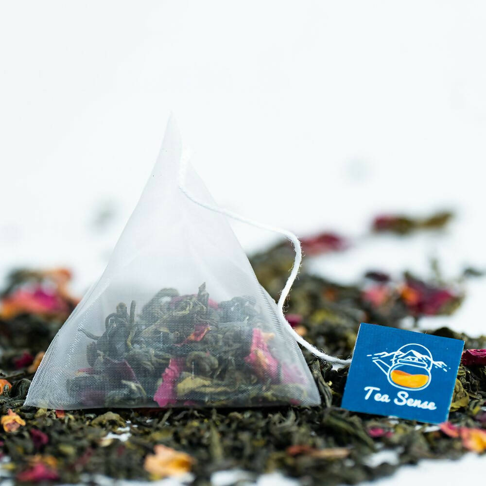 Tea Sense Bed Of Roses Green Tea Bags Box | Grocsy