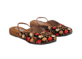 Tiny Bugs Girls Embroidered Strap Ethnic Mojaris - Black | Grocsy