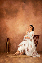 Joban Fashion Off White Pink Hand Block Printed Cotton Suit Set | Grocsy