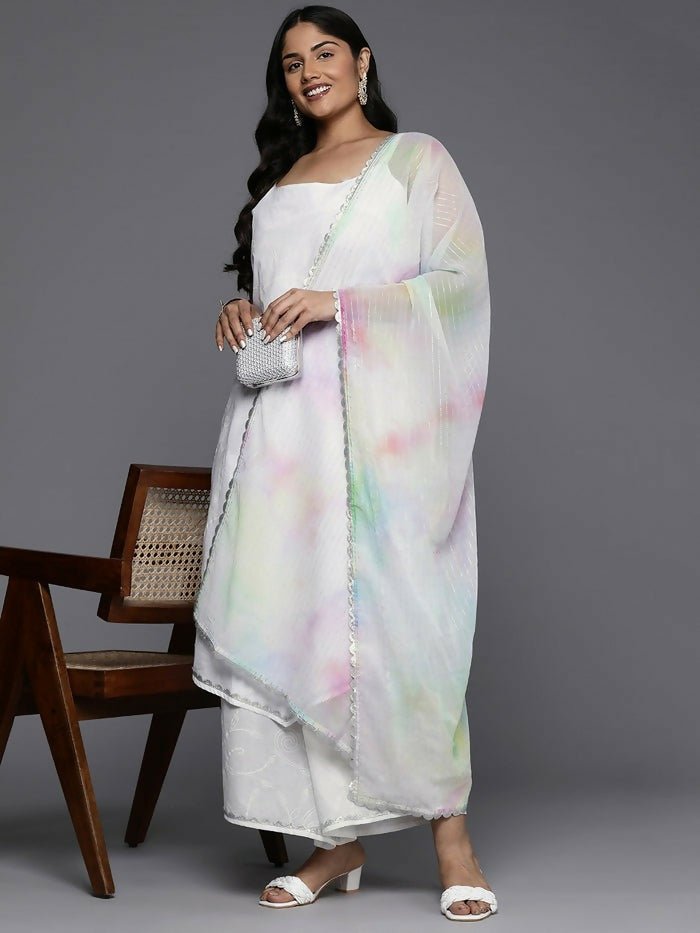 Ahalyaa Women's Traditional wear Kurta Set - White | Grocsy