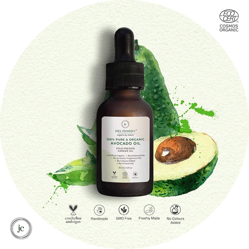 Juicy Chemistry Pure & Organic Avocado Cold Pressed Carrier Oil | Grocsy