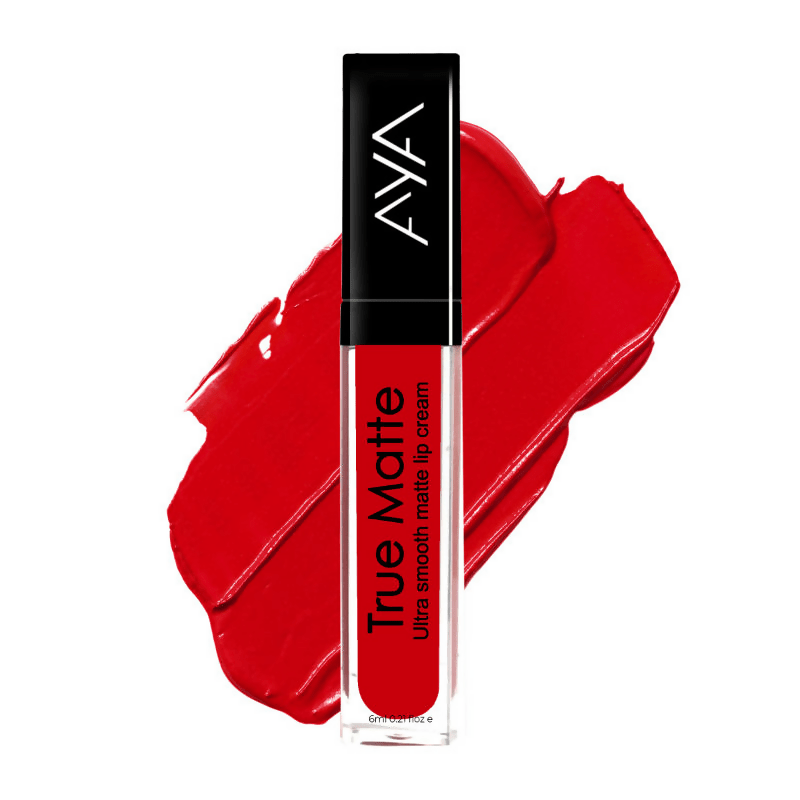 AYA True Matte Liquid Lipstick, Ultra Smooth Matte Lip Cream - 02 Blood Red | Grocsy