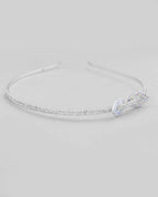 VOJ Silver Plated Bow Shaped AD studded Hairband | Grocsy