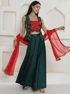 Joban Fashion Green Lehnga Top And Dupatta Set | Grocsy