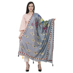 A R Silk Silk Peacock Multi Fancy Dupatta Color Gray Dupatta or Chunni | Grocsy