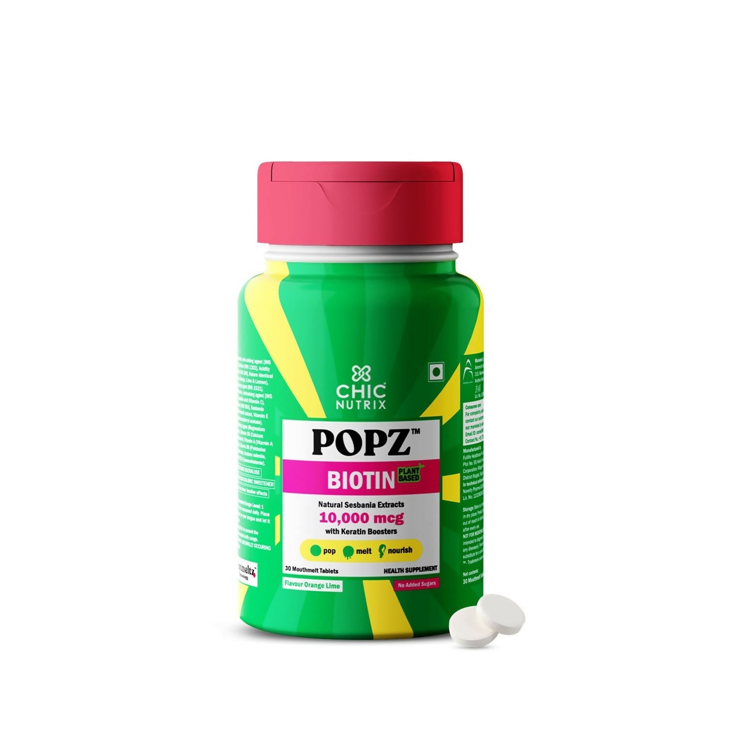 Chicnutrix Popz Biotin Melts - For Stronger & Thicker Hair | Grocsy
