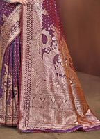 Sangam Prints Wine Silk Woven Work Traditional Saree | Grocsy