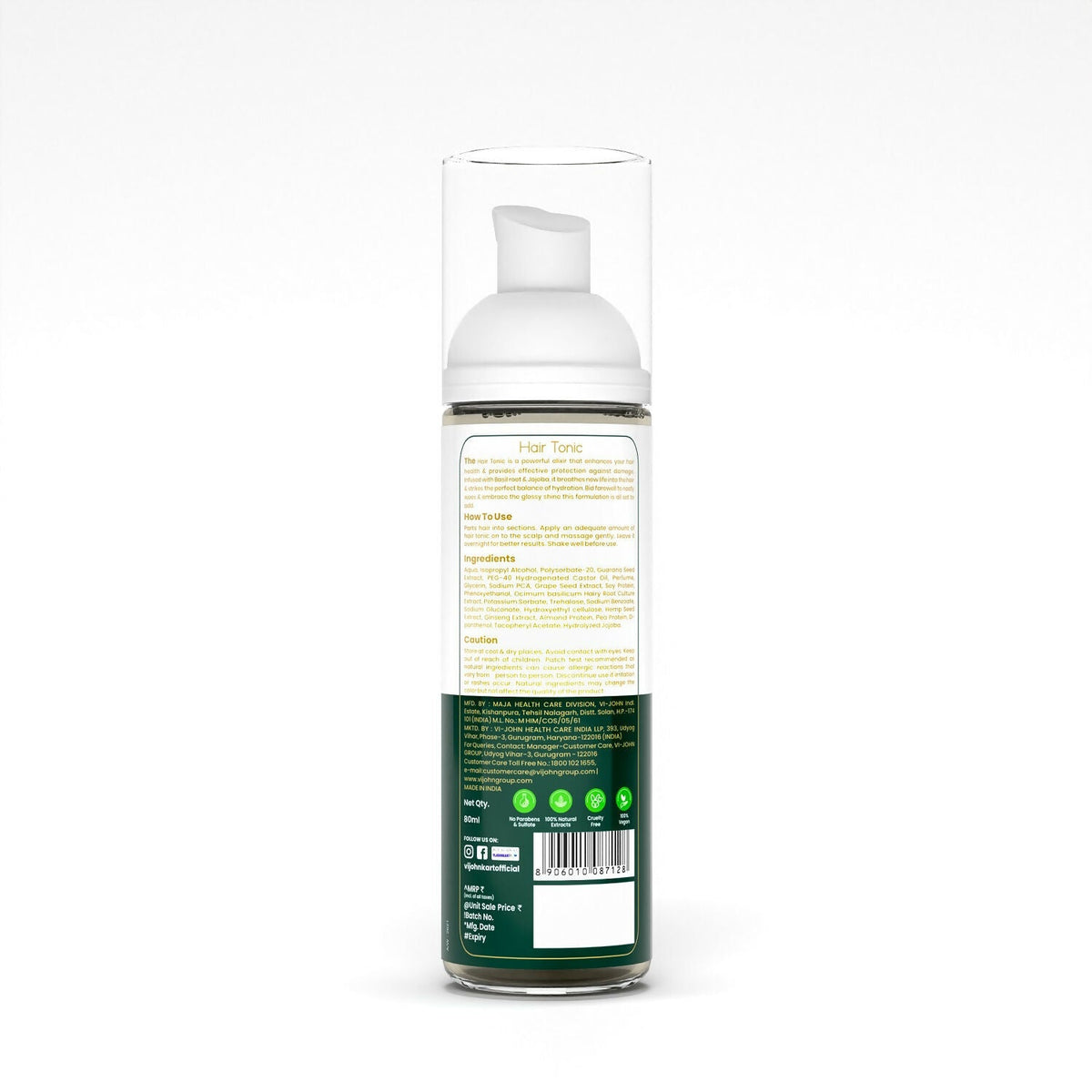 VI-JOHN Prakritik Hair Growth Tonic Prevents greying & dullness Made with 100% Natural Bio Actives | Grocsy