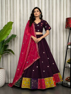 Lehenga Mart Wine Designer Navratri Lehenga Choli for Women | Grocsy