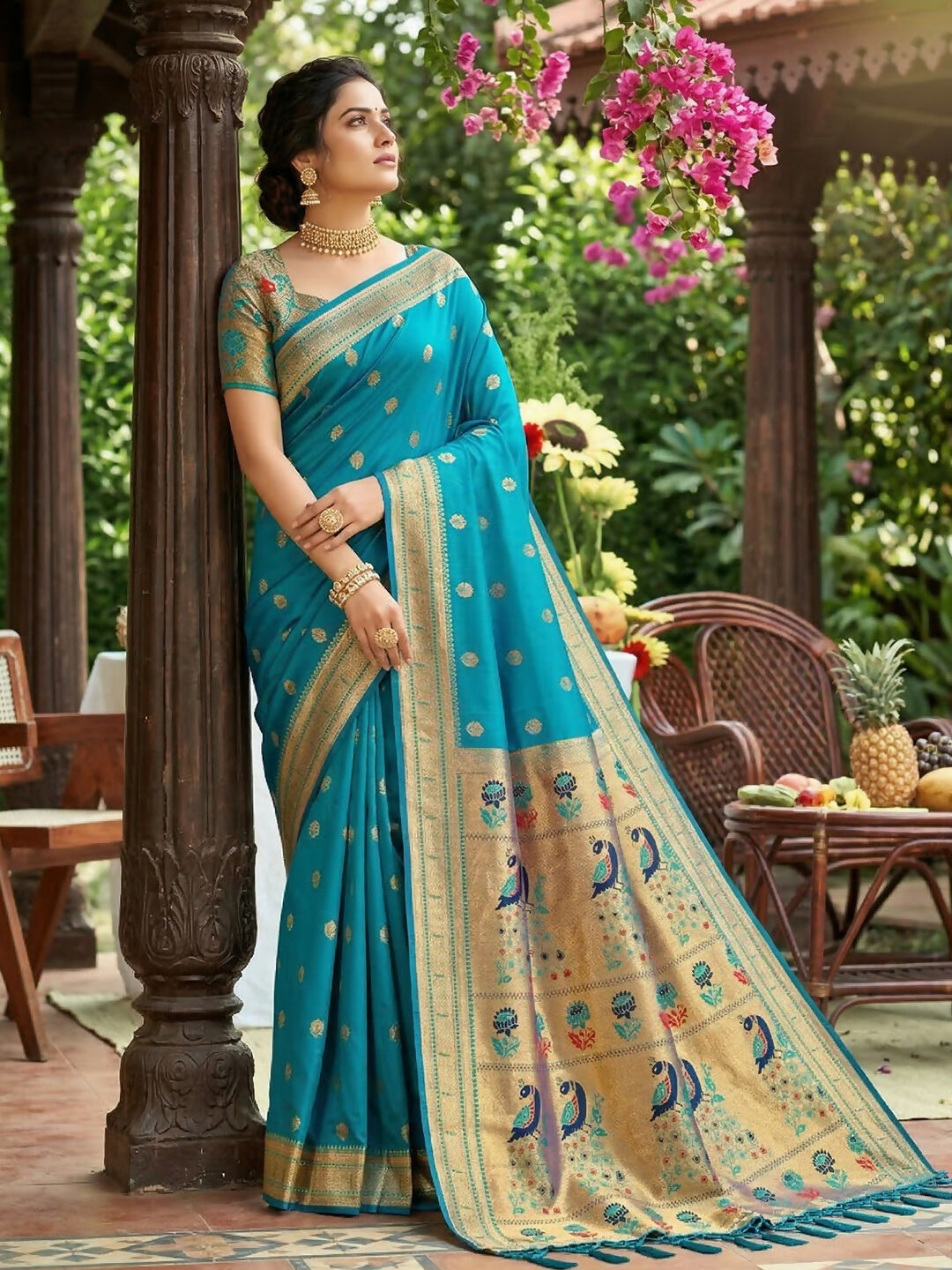 Shree Shyam Fashion Sky Blue Soft Silk Saree | Grocsy