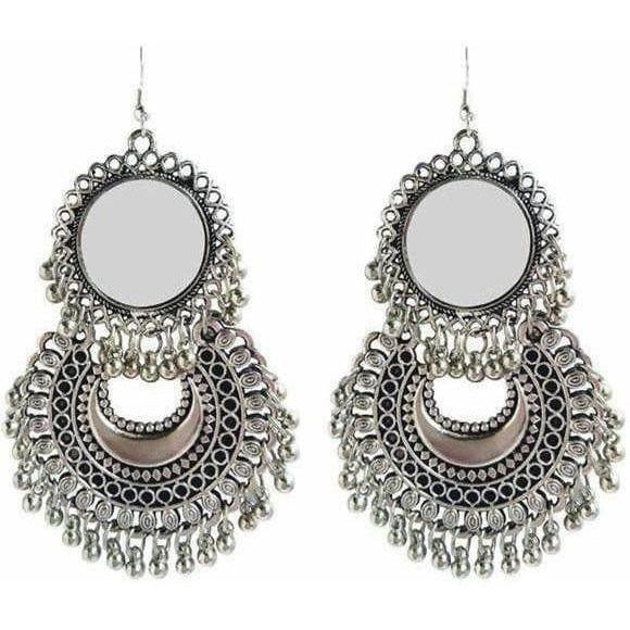 MS Fashion India Sun Design Mirror Moon Style Hanging Earrings For Parties | Grocsy