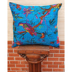 The Decor Nook Turquoise Base With Birds Print Cushion Cover | Grocsy