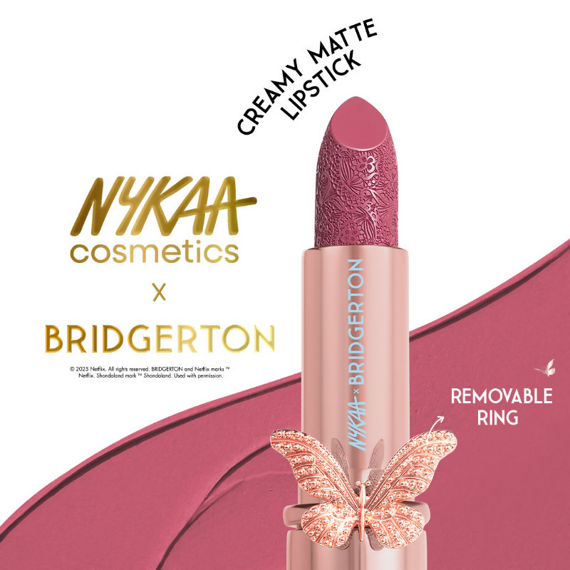 Nykaa Cosmetics X Bridgerton Creamy Matte Longwear Lipstick - Burning Desire | Grocsy