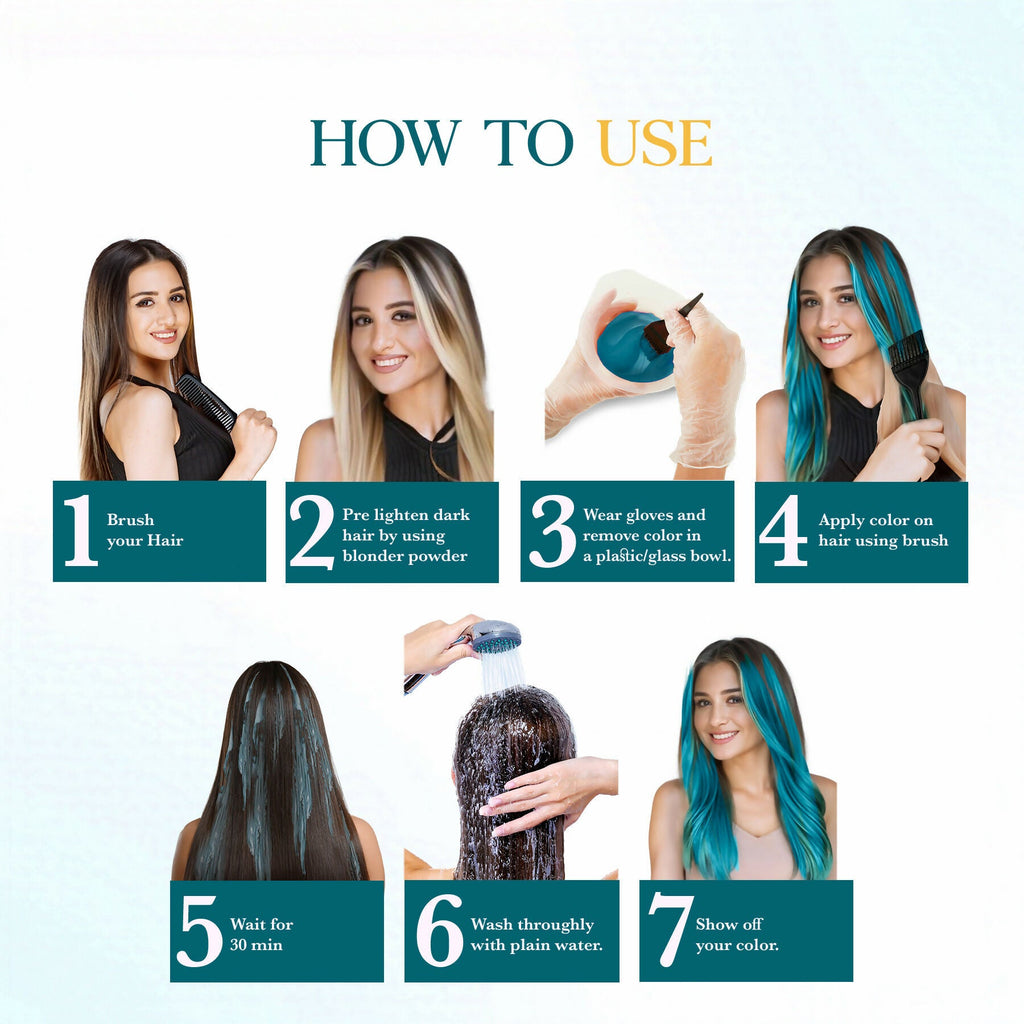 Cosglam Semi Permanent Hair Color for Women & Men (#52 Peacock Blue) | Grocsy