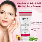 Globus Naturals Glycolic & 1% Salicylic Acid Herbal Anti Acne Face Cream | Grocsy