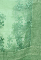 Mominos Fashion Moeza Orgenza Pista Green Chikan Work Dupatta | Grocsy