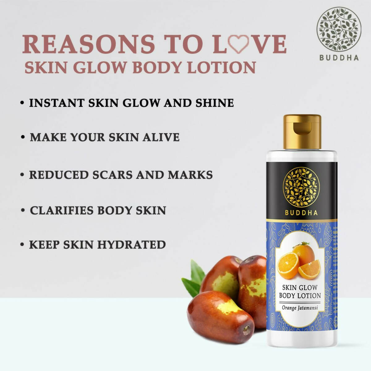 Buddha Natural Skin Glow Body Lotion - Helps To Hydrate and brighten skin Bring Natural Glow | Grocsy