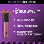 Staze 9to9 Lips Don't Lie Matte + Transferproof Liquid Lipstick - 12 Nude Spice | Grocsy