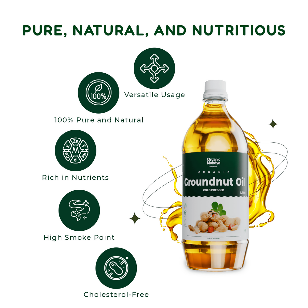 Organic Mandya Cold Pressed - Groundnut Oil | Grocsy