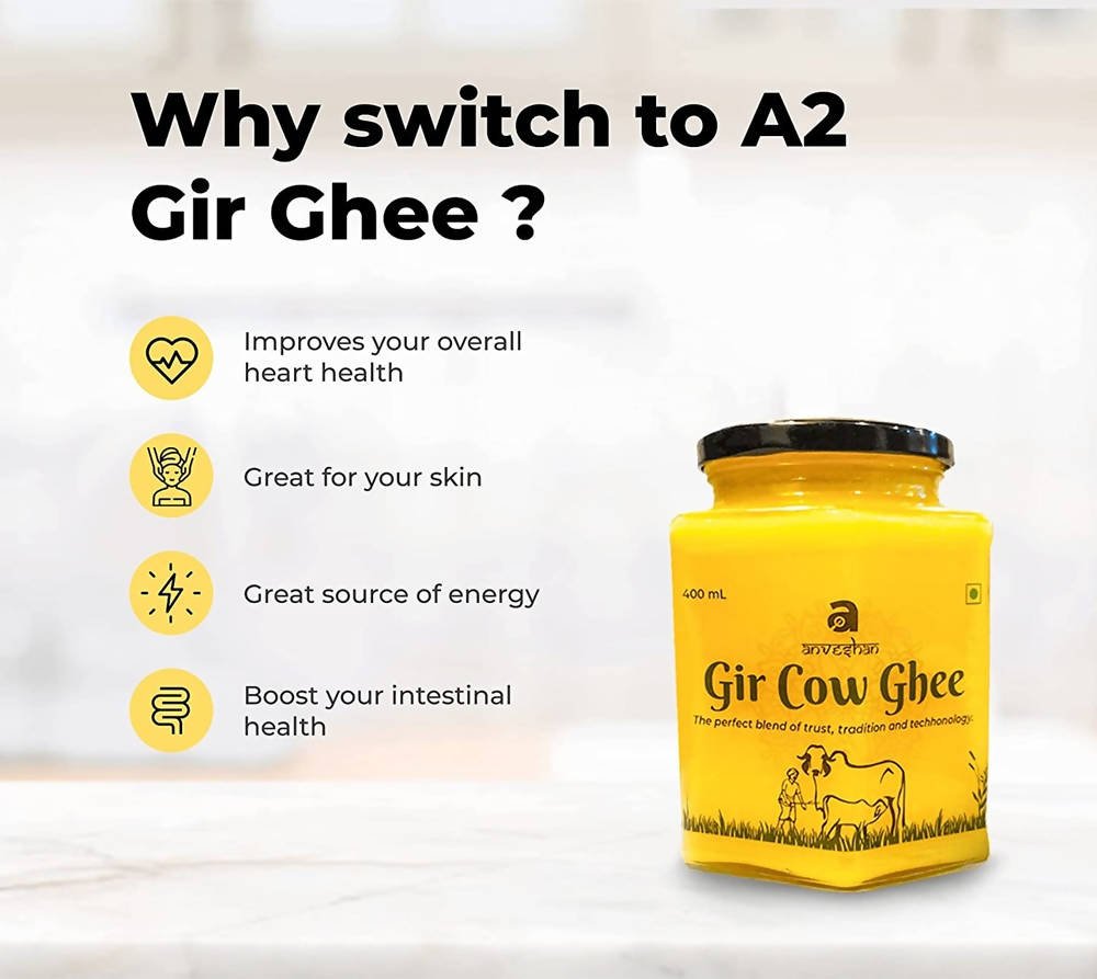 Anveshan Gir Cow Ghee | Vedic Bilona Method Ghee | Organic Ghee From Desi Cow Milk | Grocsy