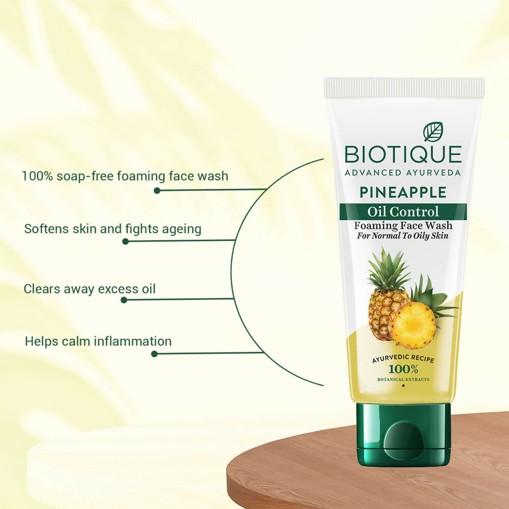 Biotique Bio Pineapple Oil Control Foaming Face Wash | Grocsy