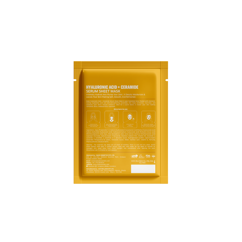 Bake 2% Hyaluronic Acid + Ceramide Serum Sheet Mask | Grocsy