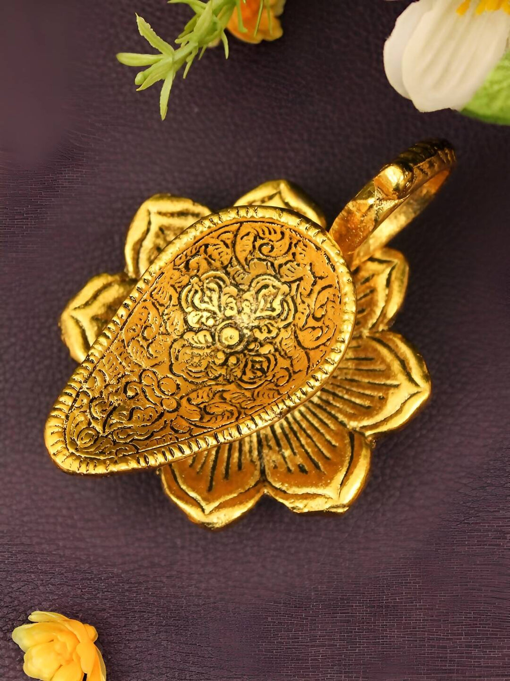 Spillbox Gold-Toned Brass Aishwarya Diya Pooja Essential | Grocsy