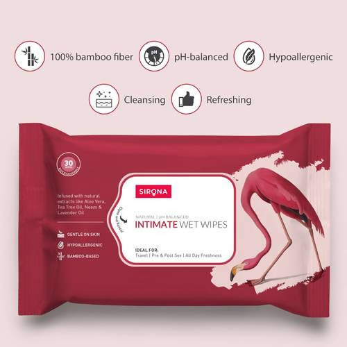 Sirona pH Balanced Bamboo Intimate Wet Wipes | Grocsy