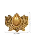 eCraftIndia Gold Toned Lotus Shaped Traditional Brass Diya | Grocsy