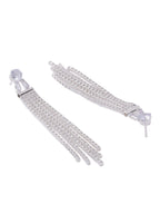 NVR Women Silver Toned Contemporary Drop Earrings | Grocsy