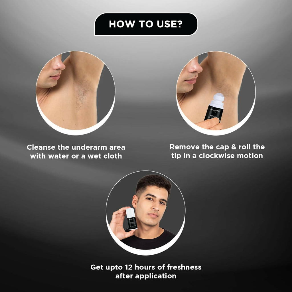 Bella Vita Intense Natural Underarm Roll On Deodorant for Men | Grocsy