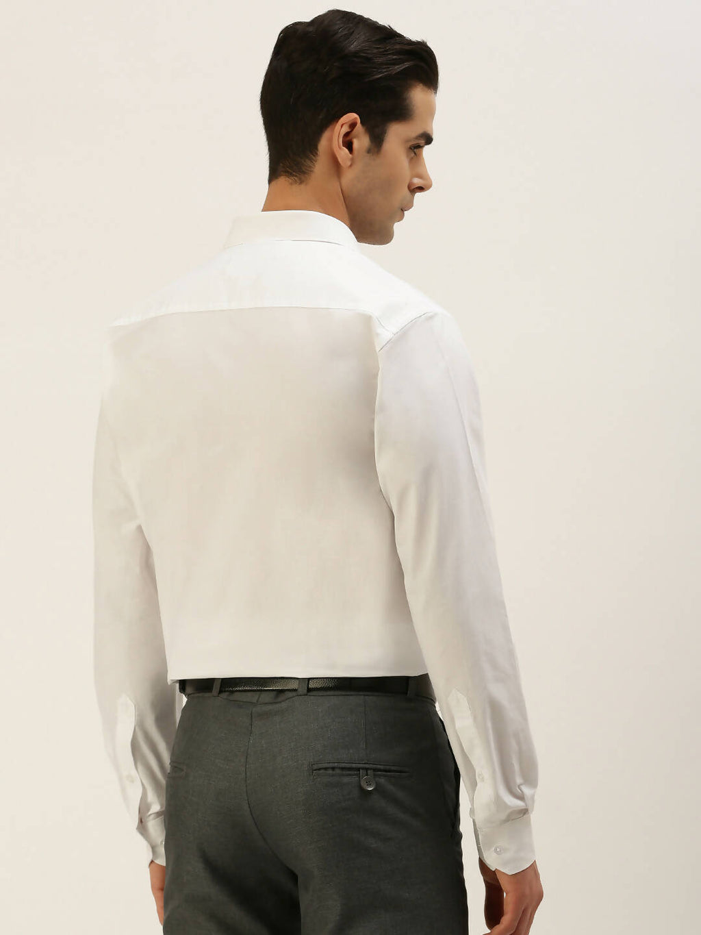 Ramraj Cotton Mens Full Sleeve Formal 100 % Cotton White Shirt | Grocsy