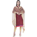 A R Silk Light Golden Color Flower Mirror Orgenza Cotton Dupattas and Chunnis | Grocsy