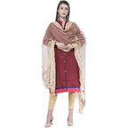 A R Silk Light Golden Color Flower Mirror Orgenza Cotton Dupattas and Chunnis | Grocsy