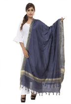 Mominos Fashion Moeza Slub Cotton Navy Blue Dupatta | Grocsy