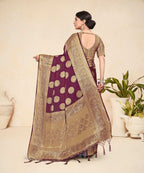 Wine Viscose Weaving Designer Saree - Vandini | Grocsy