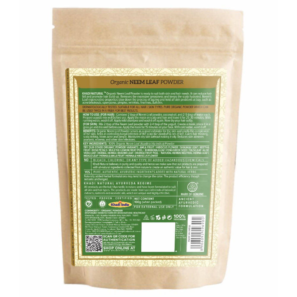 Khadi Natural Organic Neem Leaf Powder | Grocsy