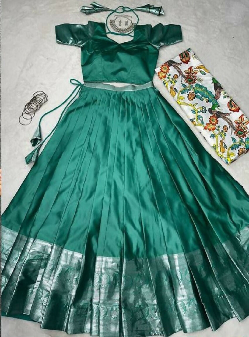 Teeya Creation New Latest Trendy Stylish Lehenga Choli Set - Teal | Grocsy