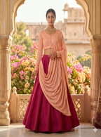 Teeya Creation Women's New Rani Pink Designer Lehenga Choli Set with Sequin Embroidery Work | Grocsy