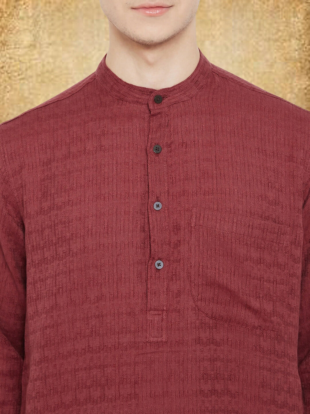 Even Apparels Men's Maroon Emboided Kurta | Grocsy