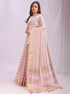 Shree Shyam Fashion Organza Peach Saree | Grocsy