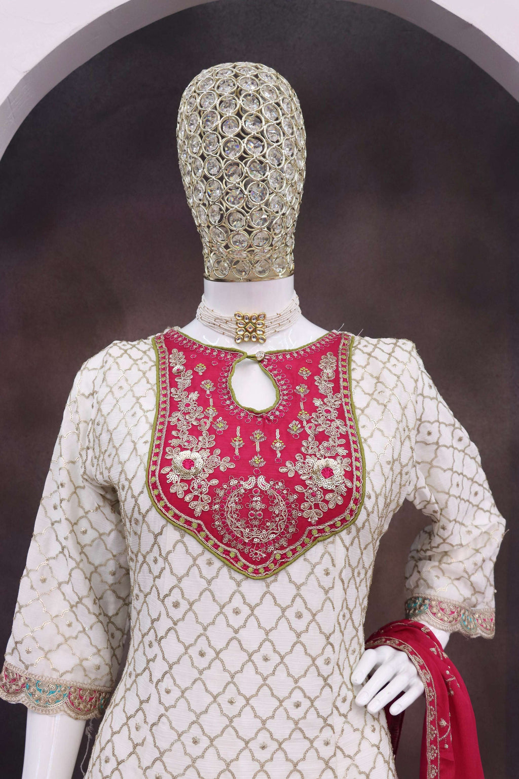 Anaita White Embroidered Silk Stitched Dhoti Suit | Grocsy