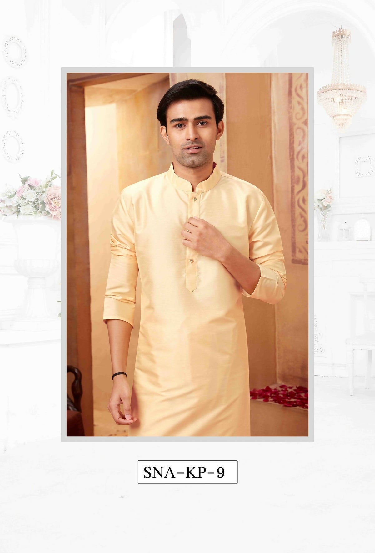 Joban Fashion Light Beige Art Silk Kurta Pyjama | Grocsy