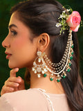 Ruby Raang Green Emerald Gold Plated Kaan Chain | Grocsy
