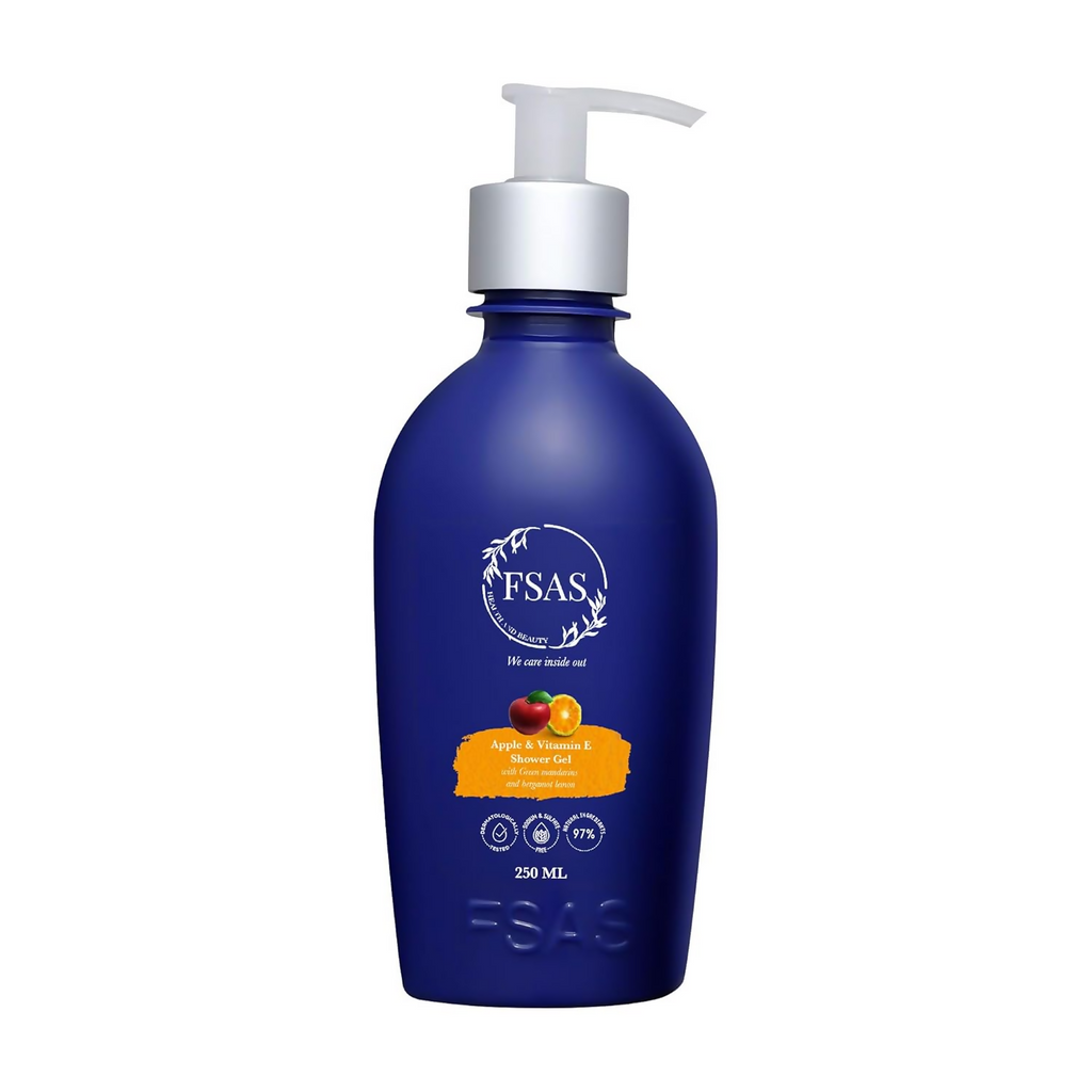 FSAS Health and Beauty Apple and Vitamin E Shower Gel - Green Mandarin & Bergamot Lemon Fragrance | Grocsy