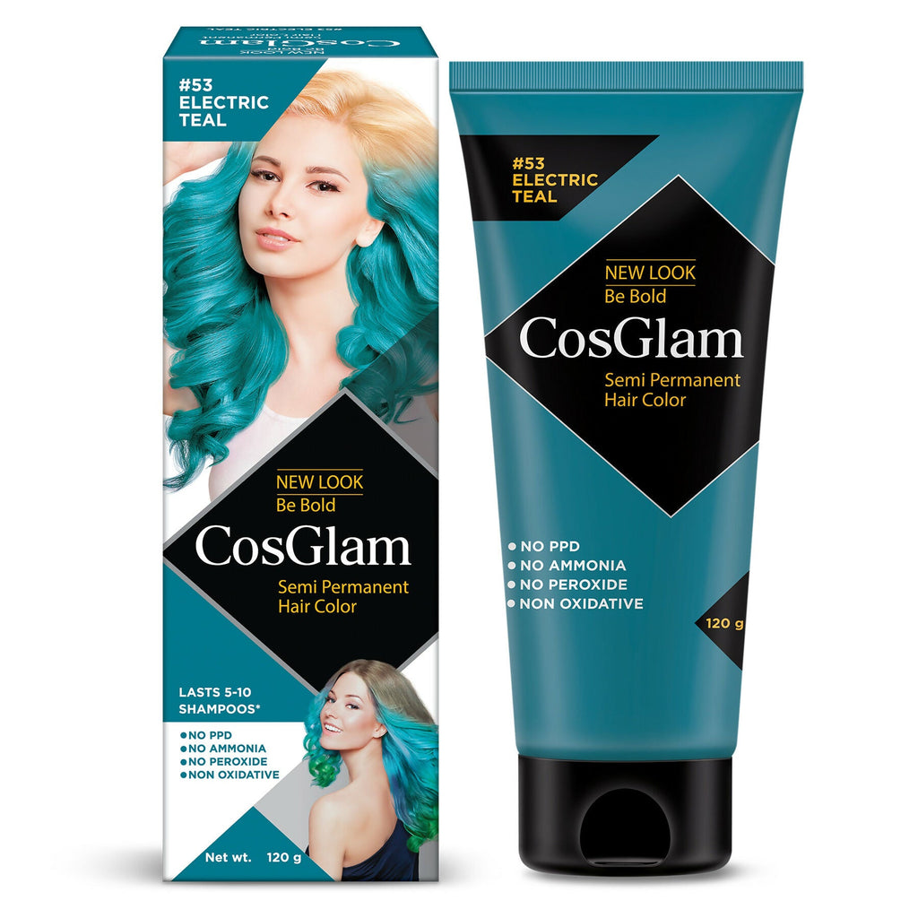 Cosglam Semi Permanent Hair Color for Women & Men (#53 Electric Teal) | Grocsy