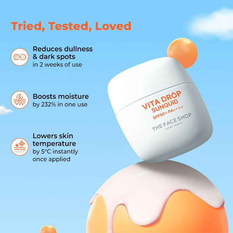 The Face Shop Korean Sunquid- SPF50+ PA++++ Fluid Sunscreen | Grocsy