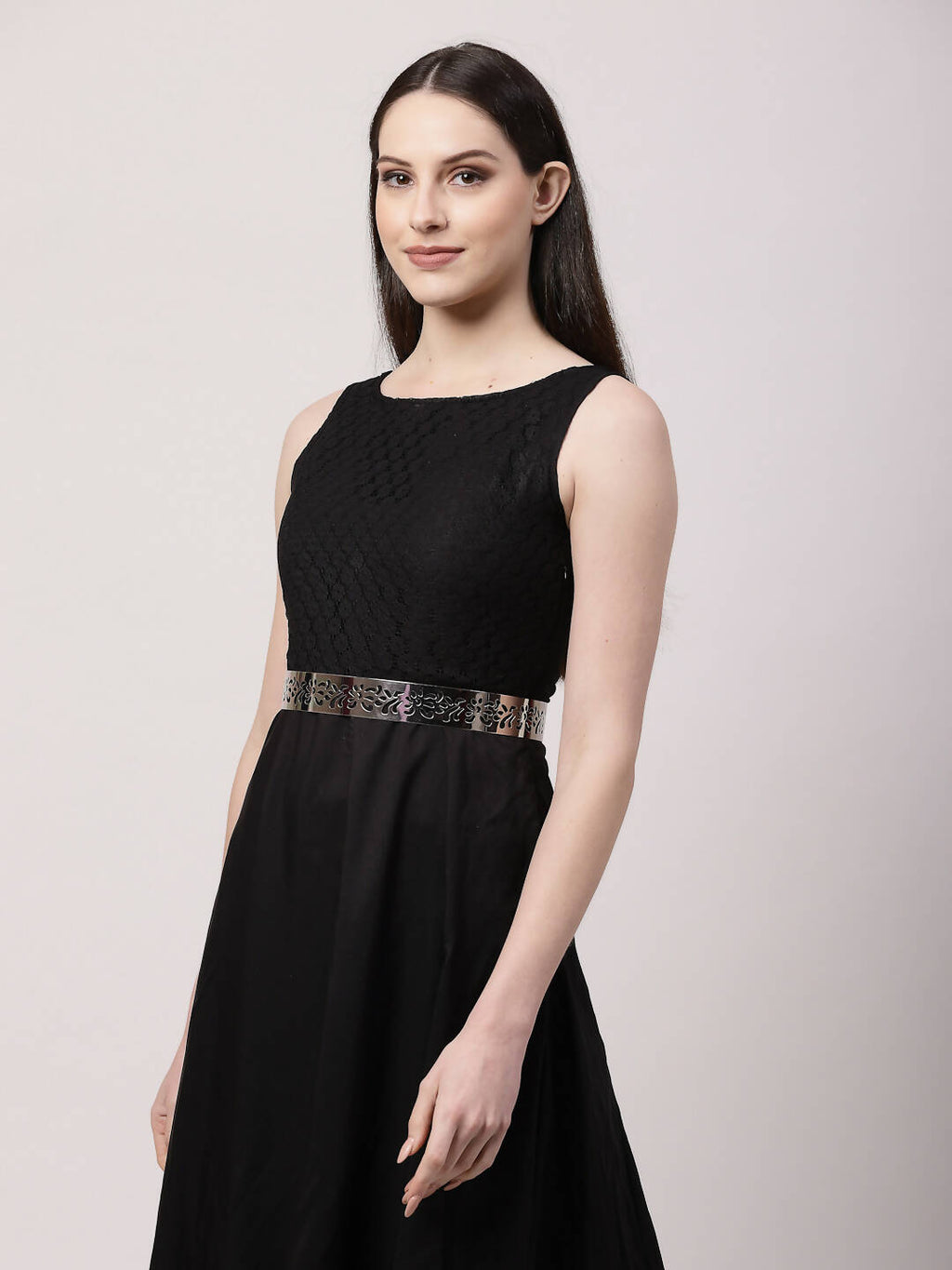 NVR Women Circular Silver Plated Adjustable Broad Belt | Grocsy